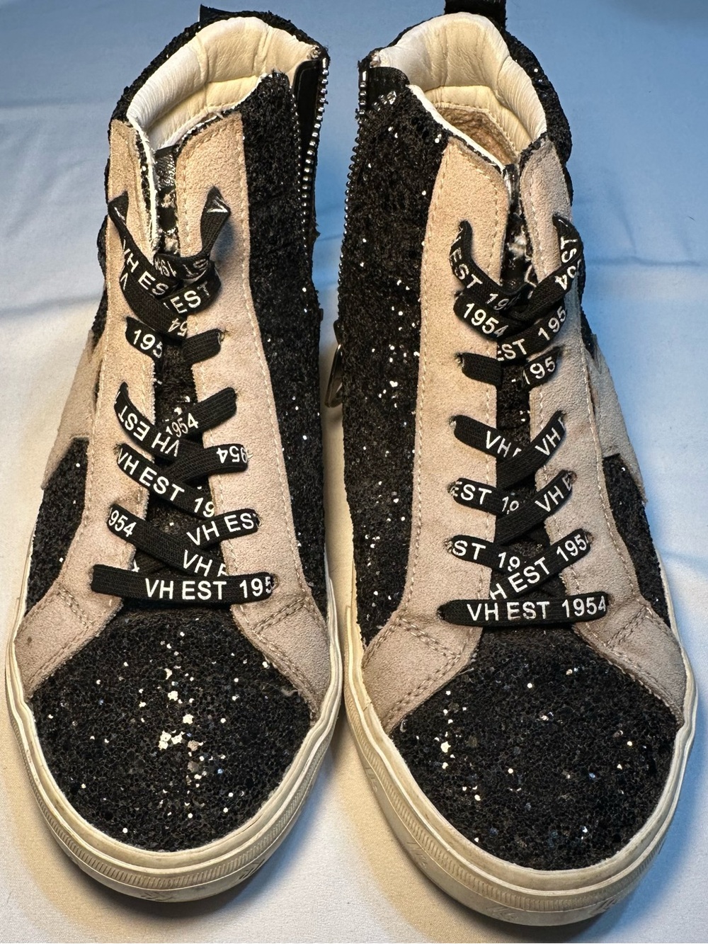 Vintage Havana Dormy Black Glitter High Top Sneakers 7.5